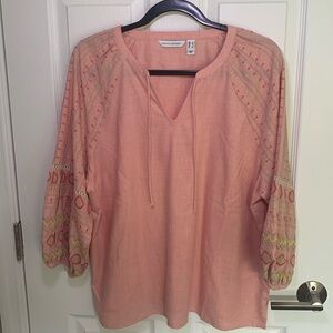 Canyon Retreat boho embroidered peasant blouse size size large